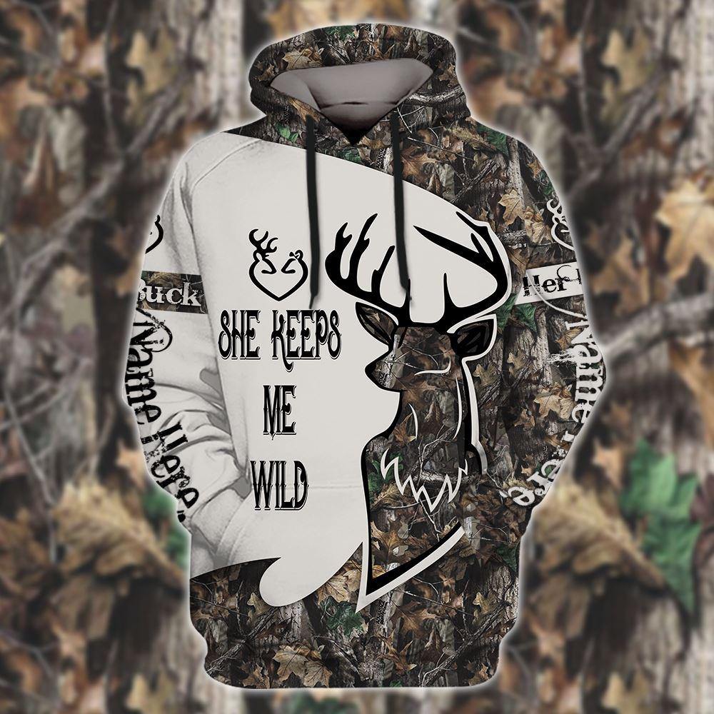 Hunting Custom All Over Print He Keeps Me Safe Personalized Gift - PERSONAL84