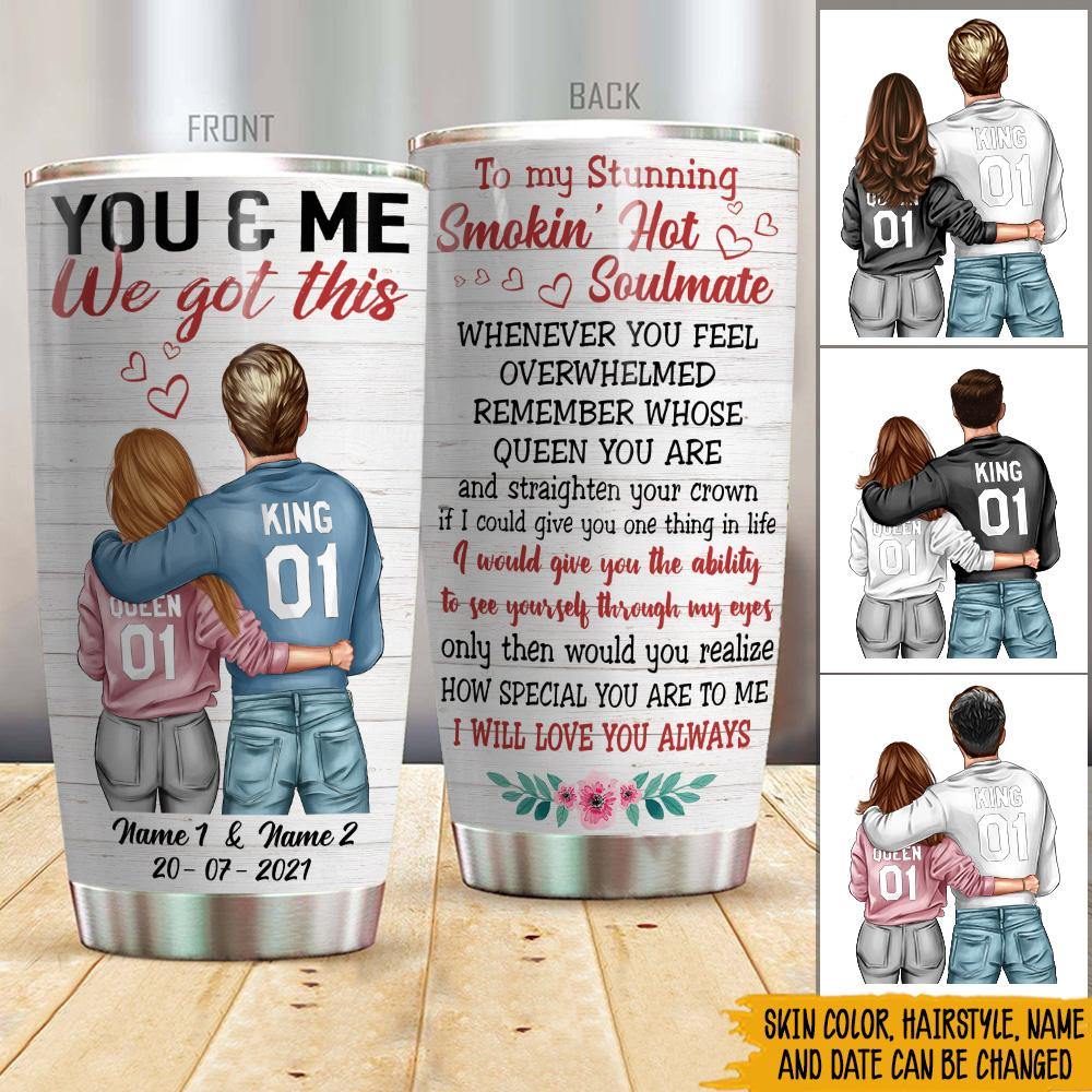 Husband To My Queen Custom Tumbler Straighten Your Crown Personalized Gift - PERSONAL84