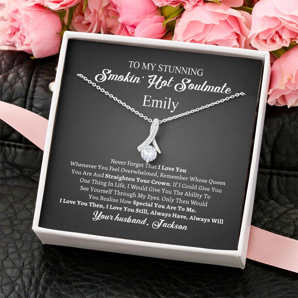 Husband To Wife Custom Alluring Beauty Necklace Remember Whose Queen You Are Personalized Gift - PERSONAL84