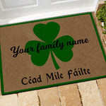 Irish St. Patrick's Day Custom Doormat Irish Shamrock Céad Mile Fáilte Personalized Gift - PERSONAL84