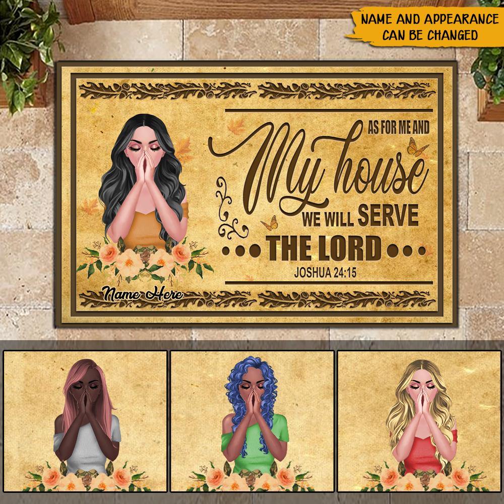 Jesus Girl Custom Doormat As For Me And My House Personalized Outdoor Decor - PERSONAL84