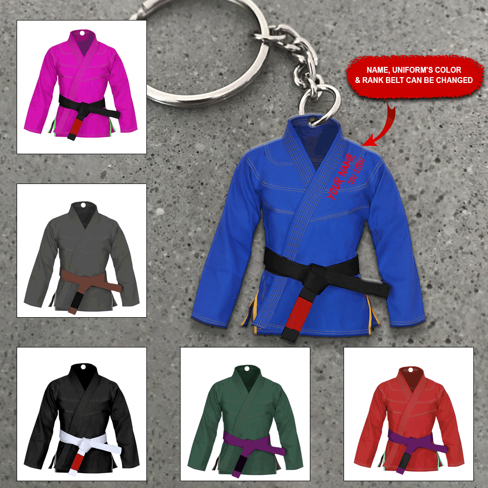 Jiu Jitsu Custom Keychain Jiu Jitsu Uniform Personalized Gift