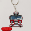 Firefighter Custom Keychain Firefighter Truck Personalized Gift