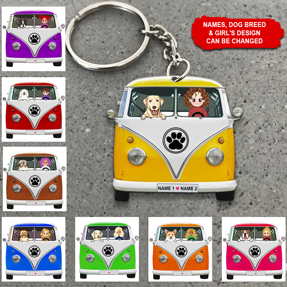 VW Dogs Custom Keychain Dog Mom VW Lover Personalized Gift