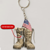 U.S. Army Custom Keychain Old Military Combat Boots Personalized Gift