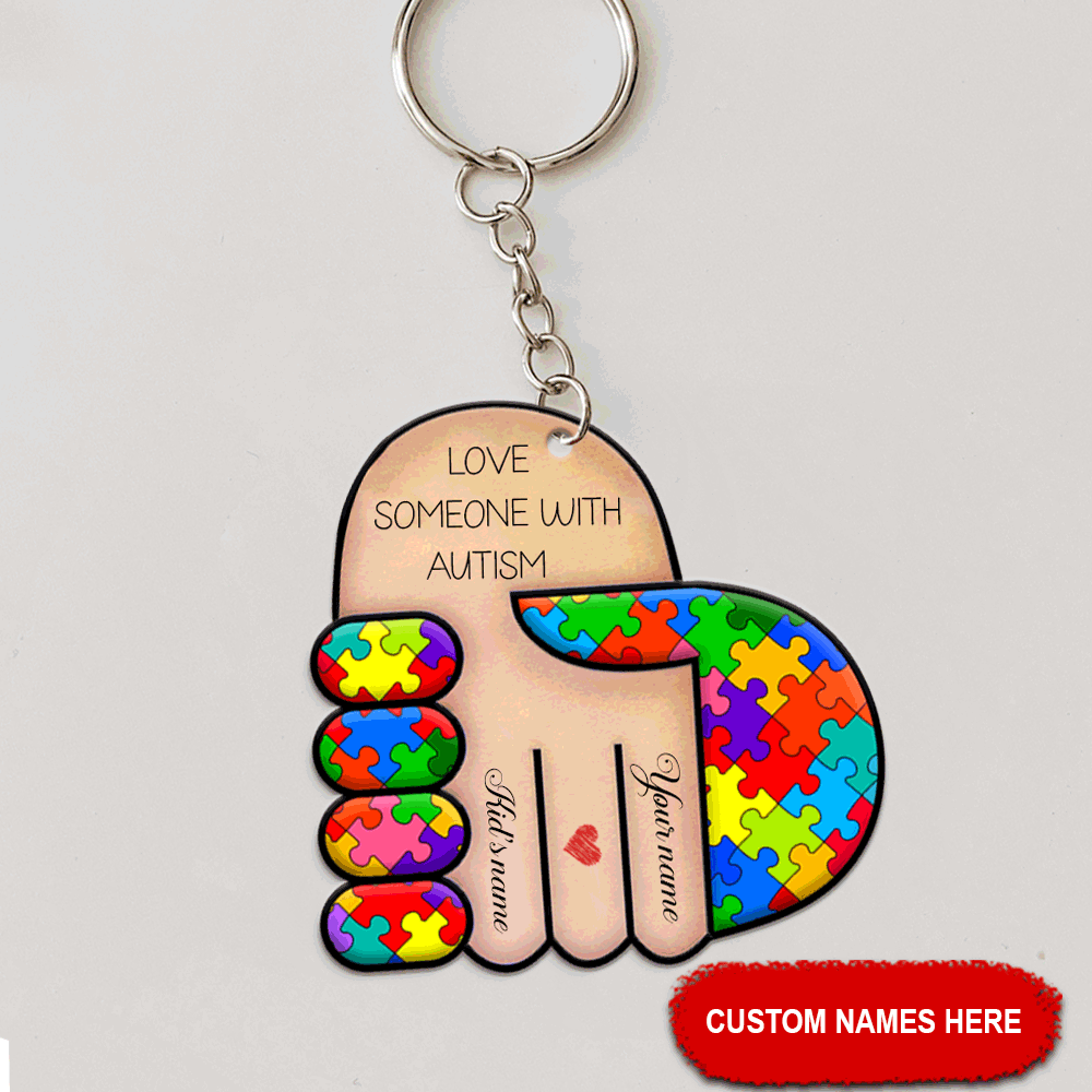 Autism Custom Keychain Love Someone With Autism Personalized Gift