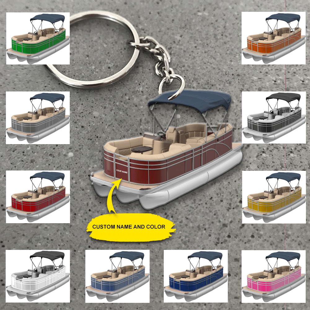 Pontoon Boat Custom Keychain Pontoon Lovers Personalized Gift - PERSONAL84