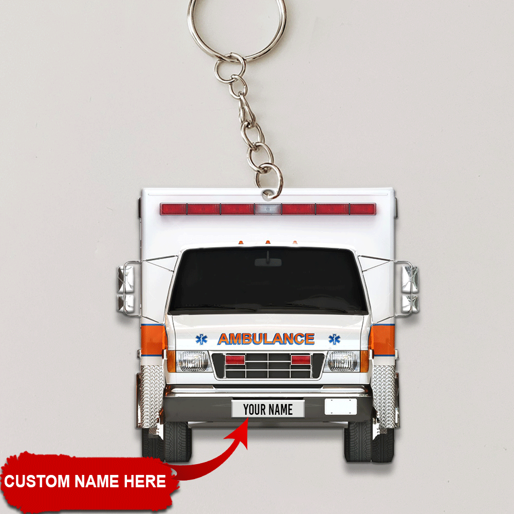 Ambulance Custom Keychain Ambulance Car Personalized Gift