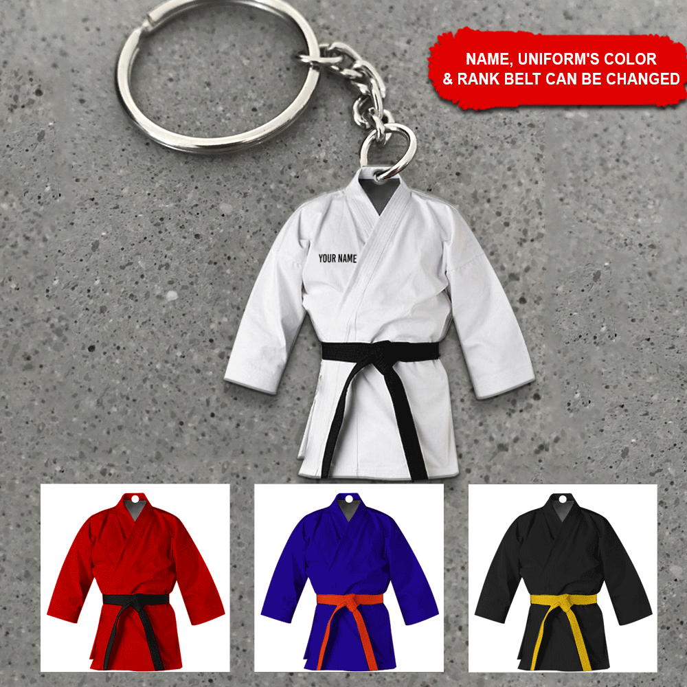 Karate Custom Keychain Karate Uniform Personalized Gift