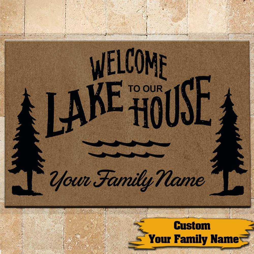 Lake Doormat Customized Welcome To Our Lake House Personalized Gift - PERSONAL84