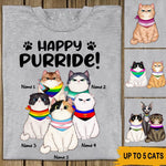 LGBT Cat Lovers Custom T Shirt Happy Purride Personalized Gift - PERSONAL84