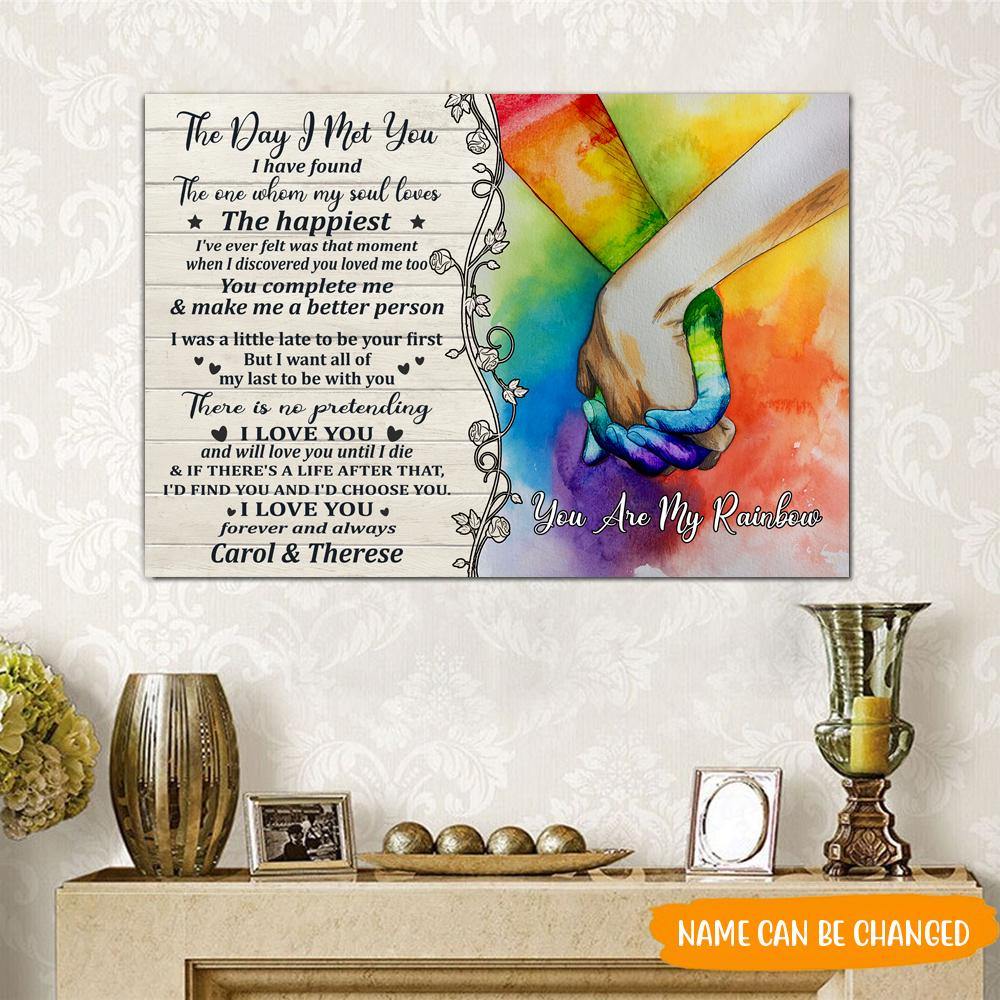 LGBT Custom Portrait Canvas The Happiest I've Ever Felt Was That Moment When I Discovered You Loved Me Too Personalized Gift - PERSONAL84