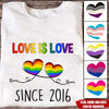 LGBT Custom T Shirt Love Is Love Couple Personalized Gift - PERSONAL84
