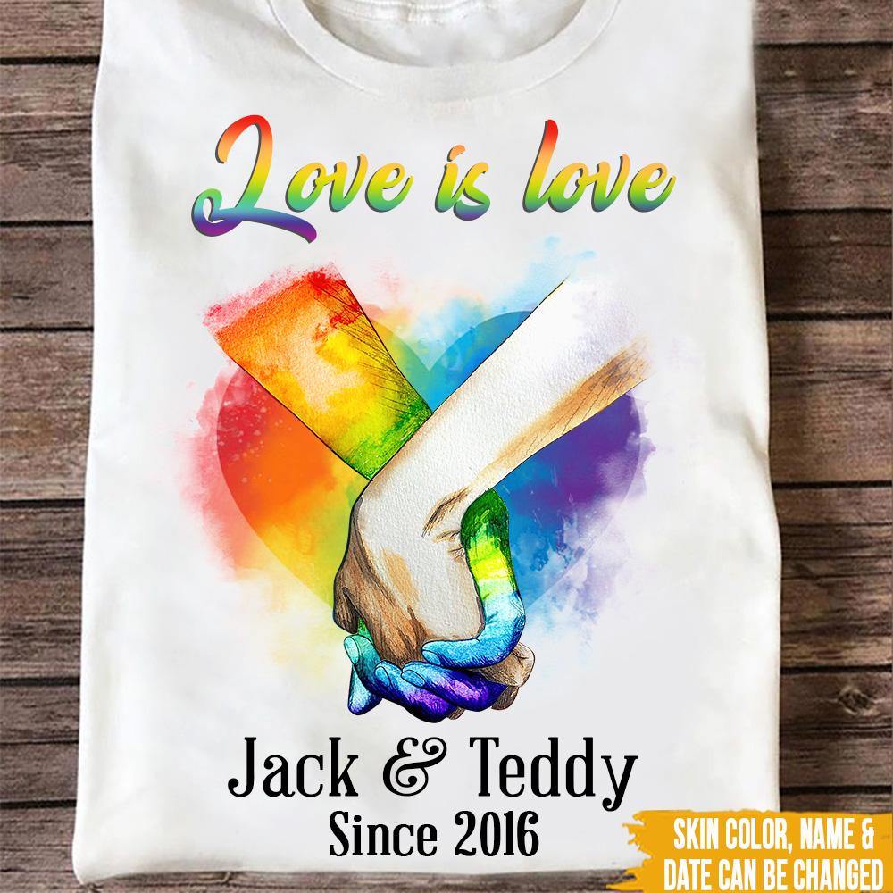 LGBT Custom T Shirt Love is love Since Couple Personalized Gift - PERSONAL84