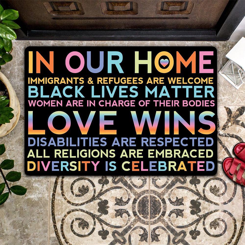 LGBT Doormat In Our Home Love Wins Gift - PERSONAL84