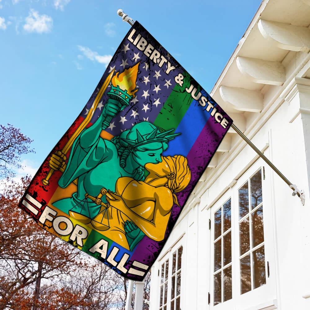 LGBT Flag Liberty And Justice For All Decor Gift - PERSONAL84