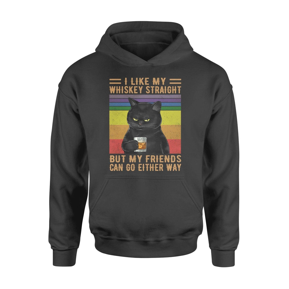 LGBT, Whiskey Cat I Like My Whiskey Straight - Standard Hoodie - PERSONAL84