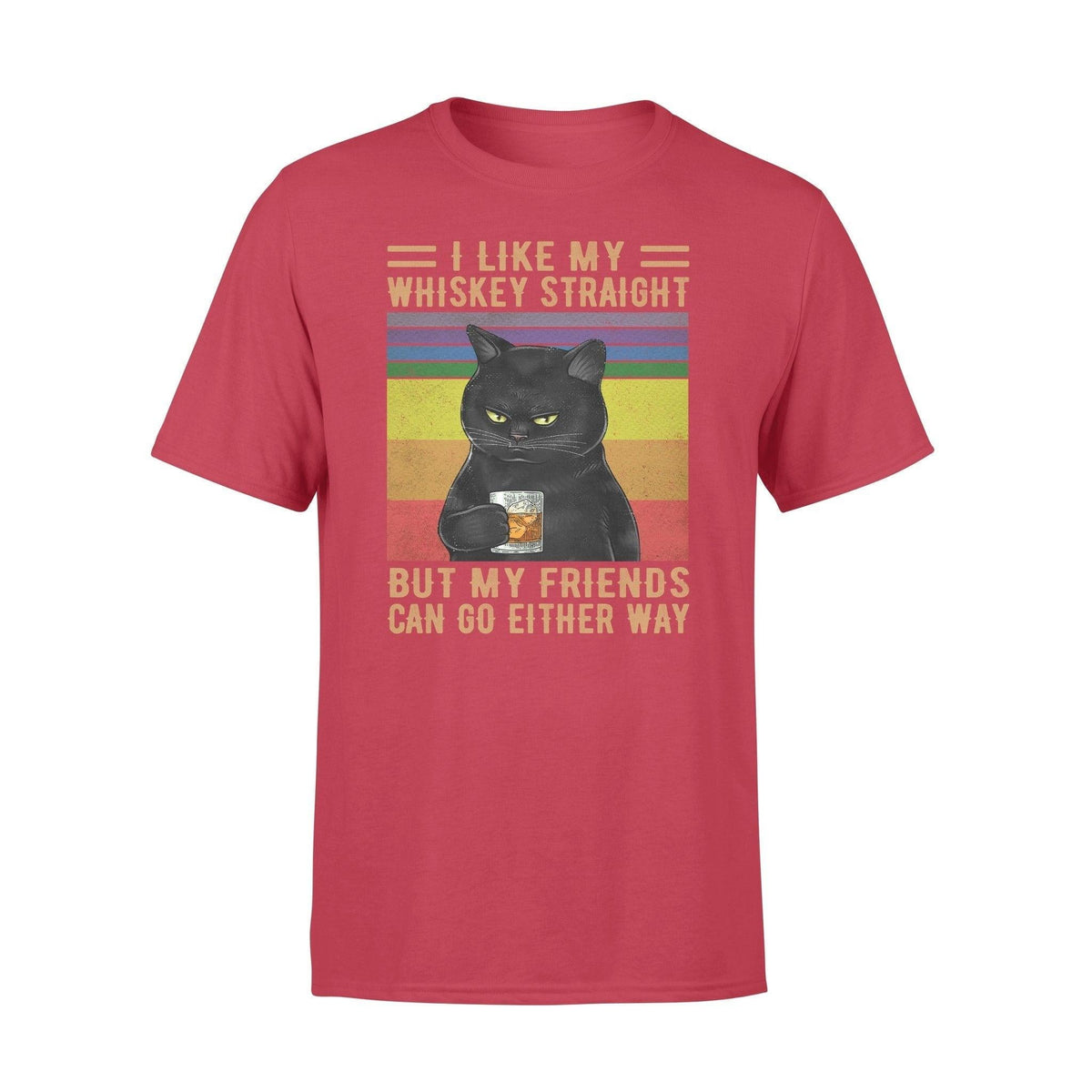 LGBT, Whiskey Cat I Like My Whiskey Straight - Standard T-shirt - PERSONAL84