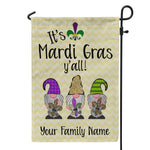 Mardi Gras Gnomies Custom Garden Flag It's Mardi Gras Y'all Personalized Gift - PERSONAL84