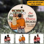 Married Couple Christmas Custom Ornament Our First Christmas Engaged Personalized Gift - PERSONAL84