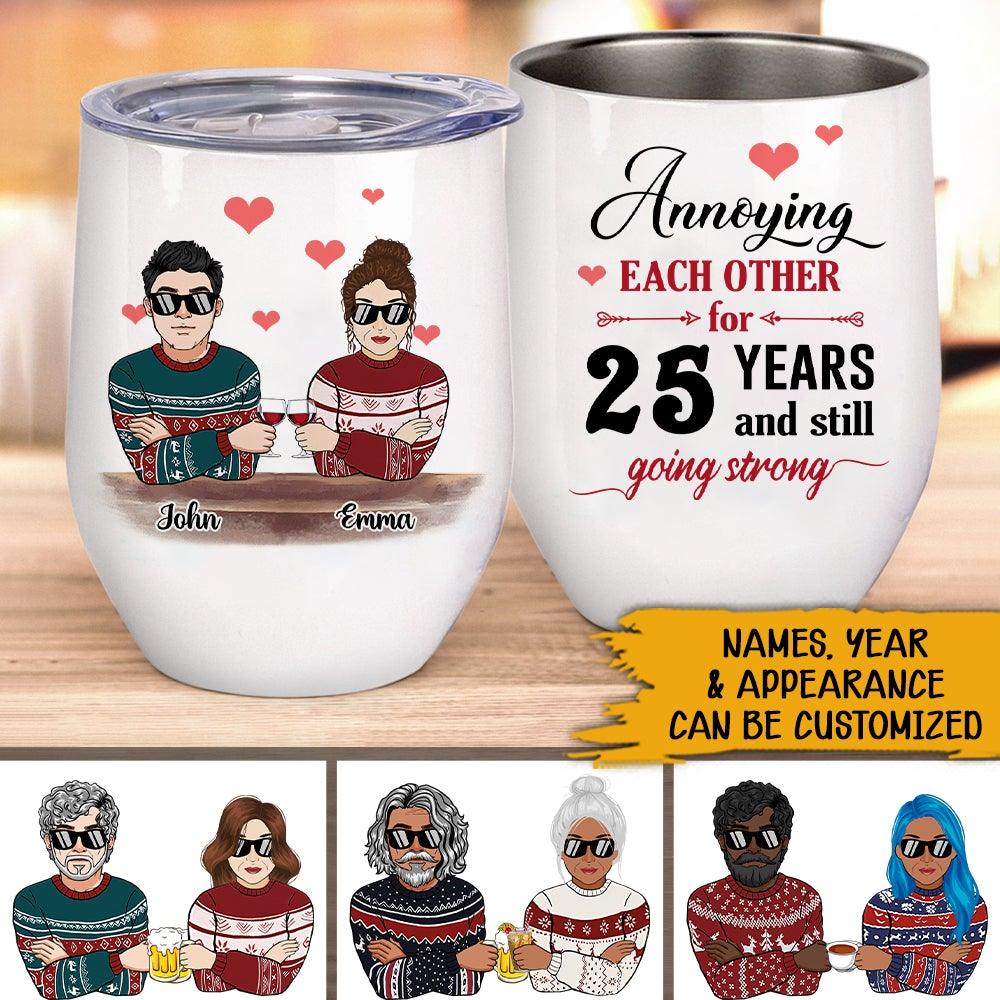 Married Couple Christmas Custom Wine Tumbler Annoying Each Other Personalized Gift For Couple - PERSONAL84