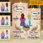 Memorial Bestie Custom Wooden Candlestick Good Friends Are Like Stars Personalized Gift - PERSONAL84