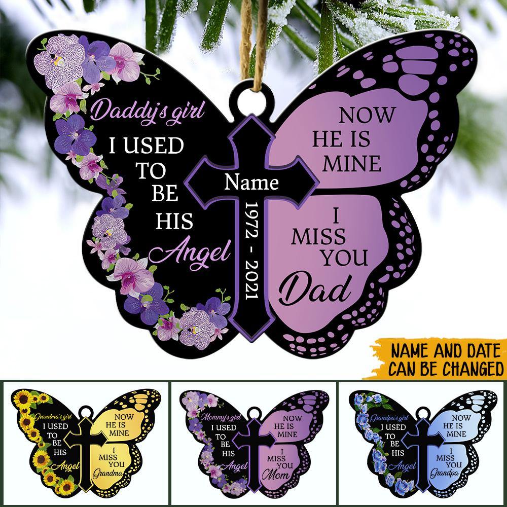 Memorial Custom Ornament I Used To Be His Angel Now He's Mine Personalized Gift - PERSONAL84