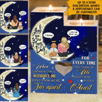 Memorial Dog Lover Custom Wooden Candlestick I Love You To The Moon And Back Personalized Gift For Dog Mom - PERSONAL84