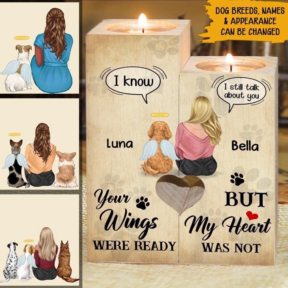 Memorial Dog Lover Custom Wooden Candlestick I Still Talk About You Personalized Gift For Dog Mom - PERSONAL84