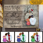 Memorial Family Custom Poster I'm A Proud Wife Of A Wonderful Husband In Heaven Personalized Gift - PERSONAL84