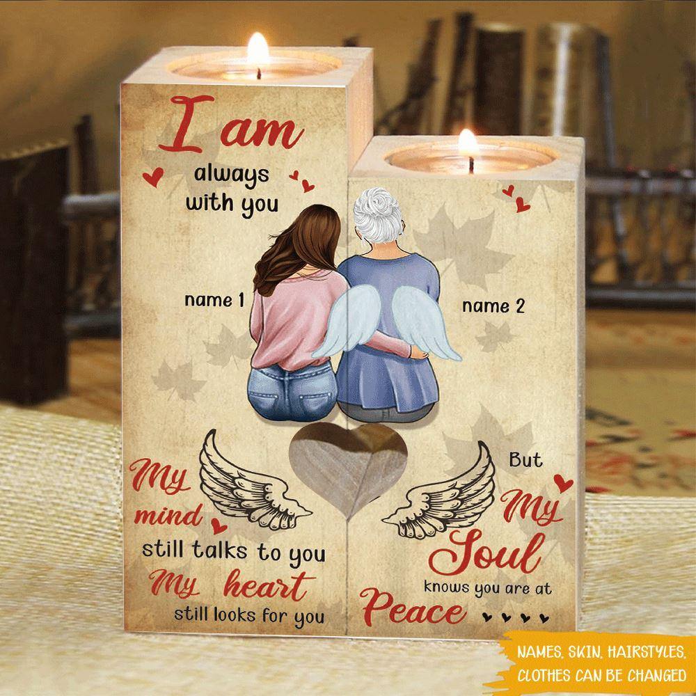 Memorial Family Custom Wooden Candlestick I Am Always With You Personalized Gift - PERSONAL84