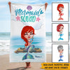 Mermaid Custom Beach Towel Mermaid Squad Personalized Gift - PERSONAL84
