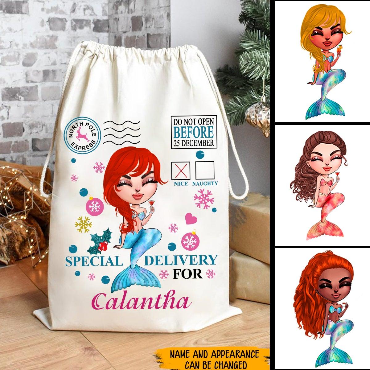 Mermaid Custom Christmas Sack Special Delivery For Custom Name Personalized Gift - PERSONAL84