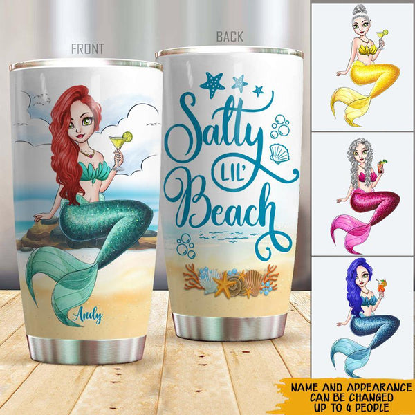 Mermaid Custom Tumbler Salty Lil Beaches Personalized Best Friend Gift