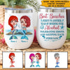 Mermaid Custom Wine Tumbler Best Beaches Here&#39;s To Another Year Personalized Gift - PERSONAL84
