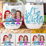 Mermaid Custom Wine Tumbler Salty Lil Beach Personalized Best Friend Gift - PERSONAL84