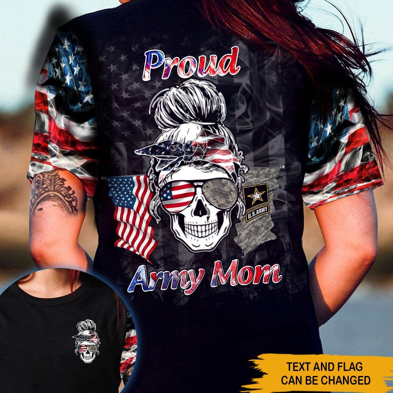 Military All Over Printed Shirt Proud Army Mom Personalized Gift - PERSONAL84
