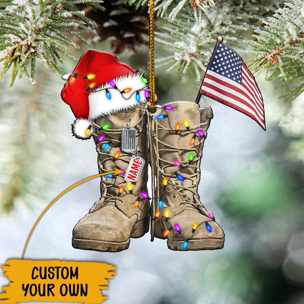 Military Custom Ornament Combat Boots Christmas Personalized Gift - PERSONAL84