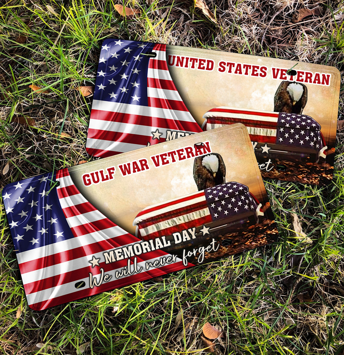 Veteran Custom Car License Plate Memorial Day We Will Never Forget Personalized Gift