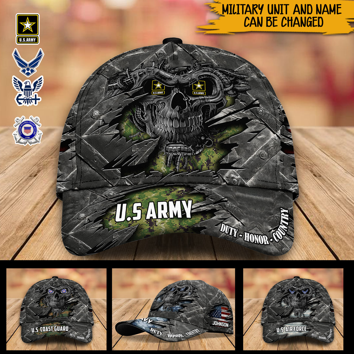 Veteran Custom Cap Skull Personalized Gift