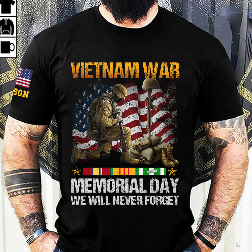 Vietnam Veteran Custom Shirt Memorial Day We Will Never Forget Personalized Gift