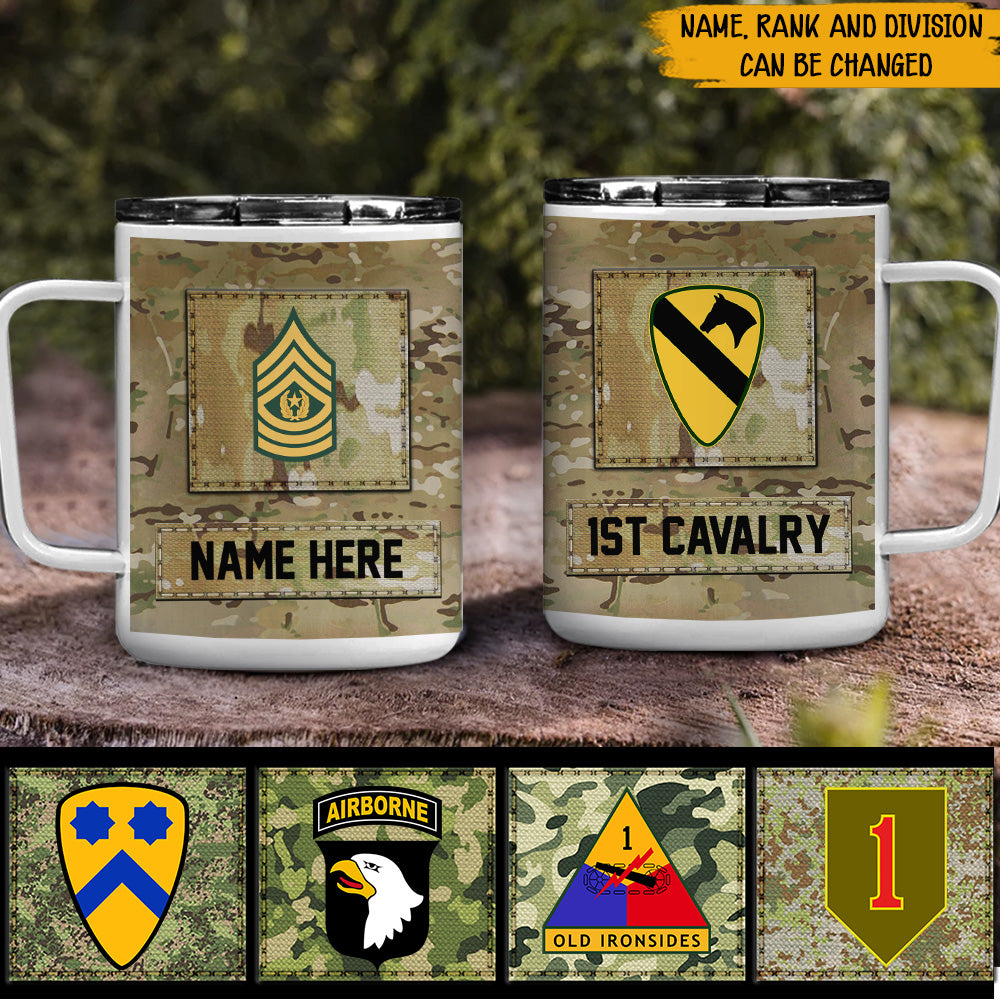 Army Veteran Custom Division and Rank Personalized Gift