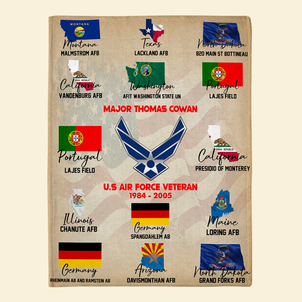 Veteran Custom Blanket Proudly Served Personalized Gift