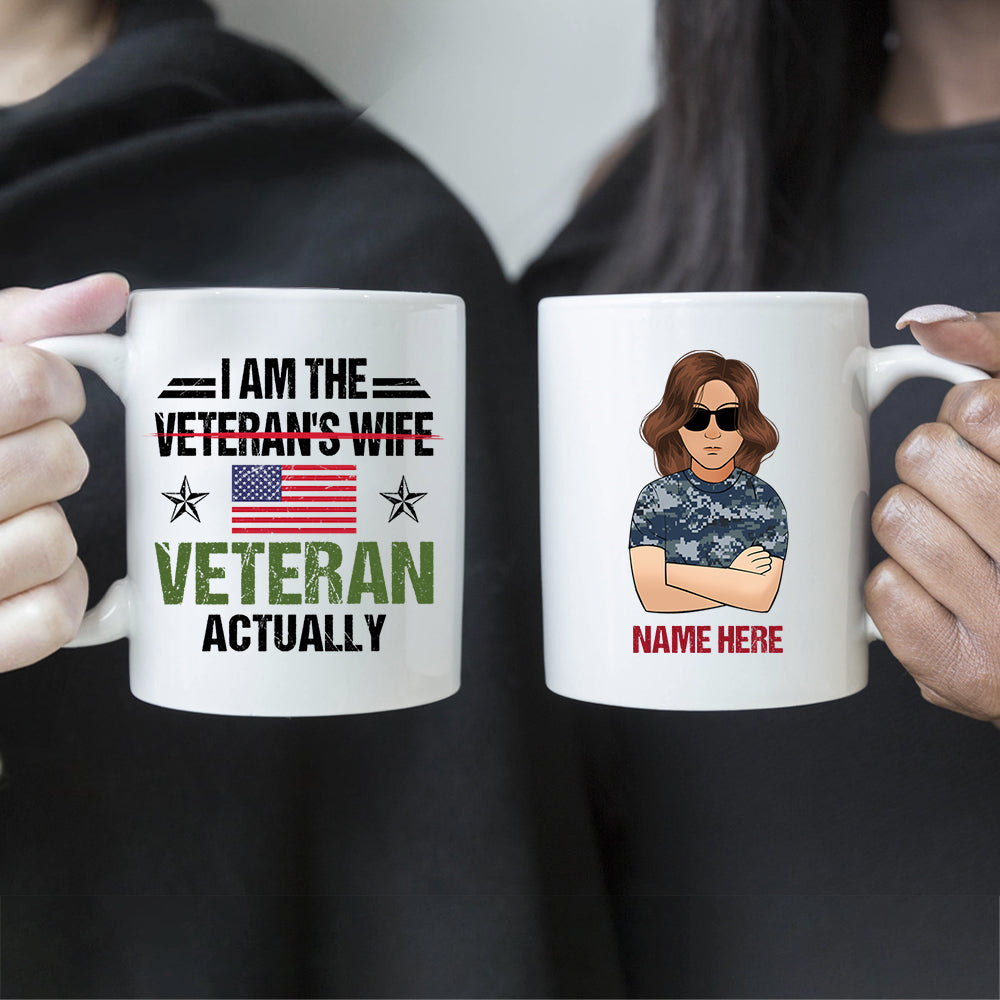 Female Veteran Custom Mug I'm Not Veteran's Wife Personalized Gift