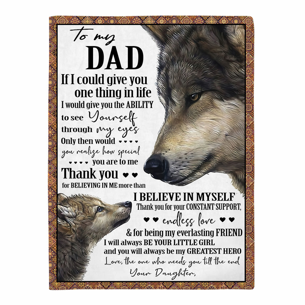 Father's Day Custom Blanket Thank You For Believing In Me Personalized Gift