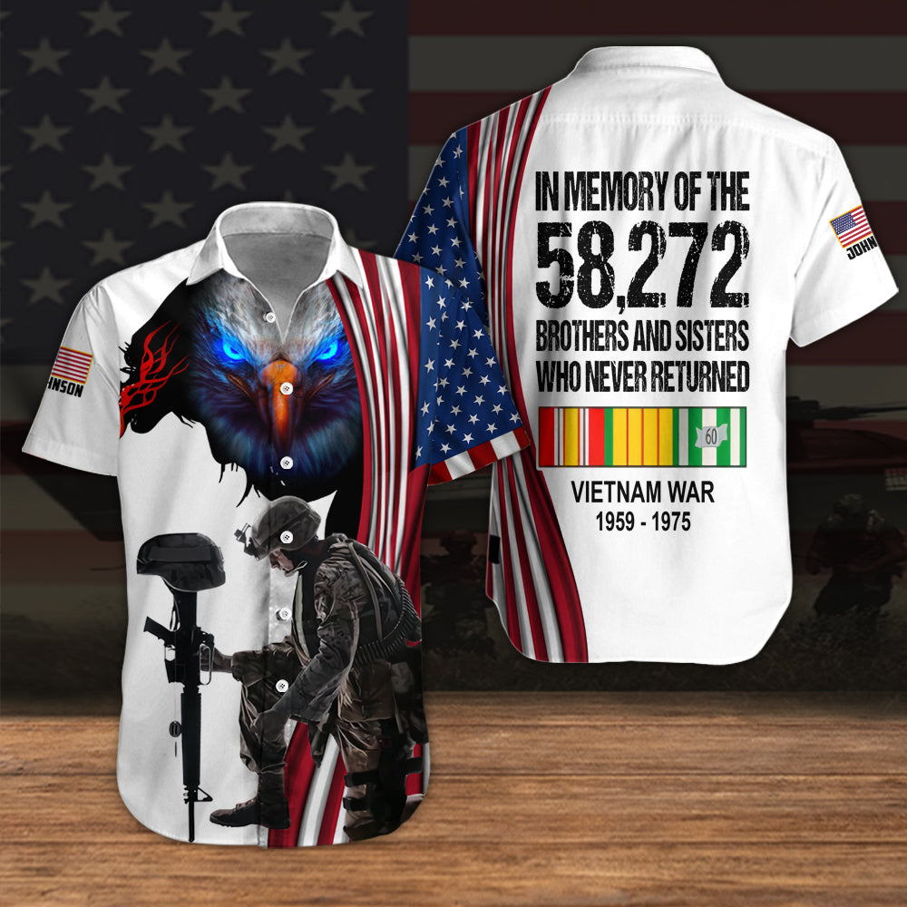 Vietnam Veteran Custom Men Shirt In Memory Of Soldiers Who Never Returned Personalized Gift