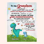 Grandma Custom Blanket Never Forget That I Love You Grandmasaurus Personalized Gift For Grandkids