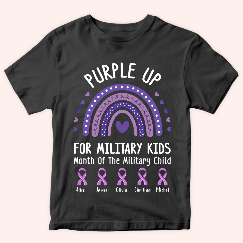 Veteran Custom Shirt Purple Up For Military Kids Personalized Gift For Military Month