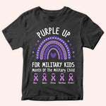 Veteran Custom Shirt Purple Up For Military Kids Personalized Gift For Military Month