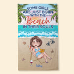 Book Lover Custom Beach Towel Some Girls Are Born With The Beach Personalized Gift